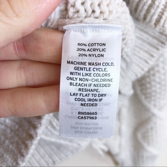 New Leith Cable Knit Fringe Sweater in Beige Oatmeal Light Heather - Picture 7 of 9